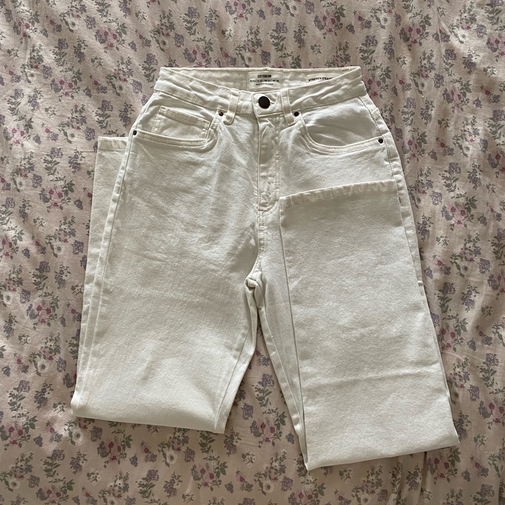 Cotton On Stretch Straight Leg Jeans White